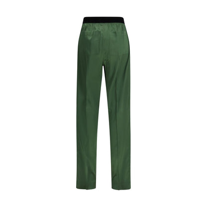 Bicolor Silk Casual Pants