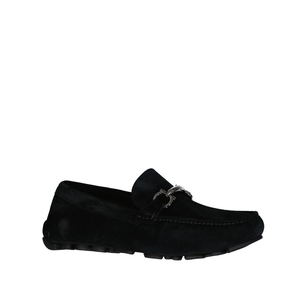Black Leather Slip-On Loafers