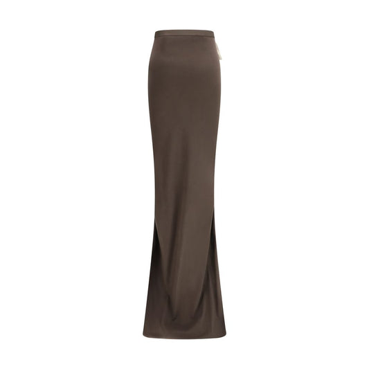 Brown Cotton Long Skirt