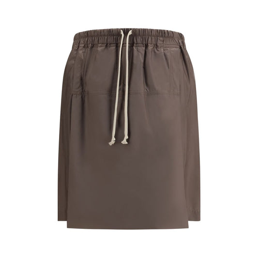 Brown Polyester Bermuda Shorts