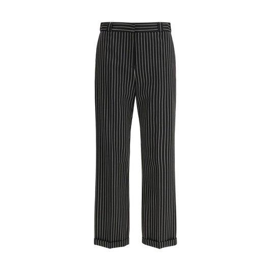 Black Wool Casual Pants