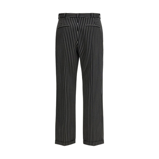 Black Wool Casual Pants