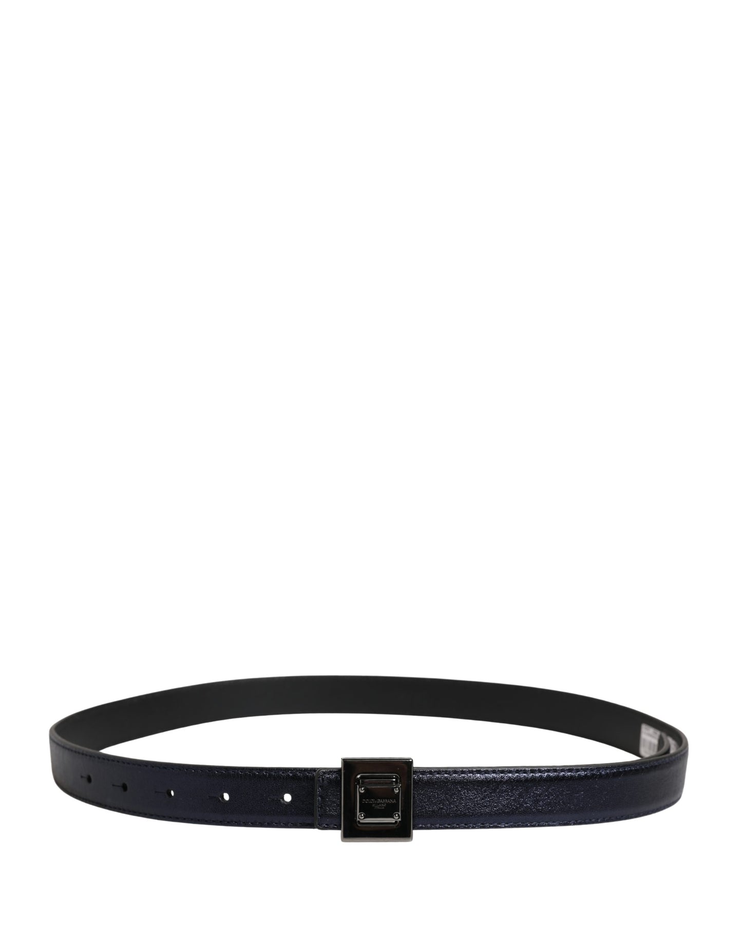 Men Black Classic Leather Square Buckle Belt