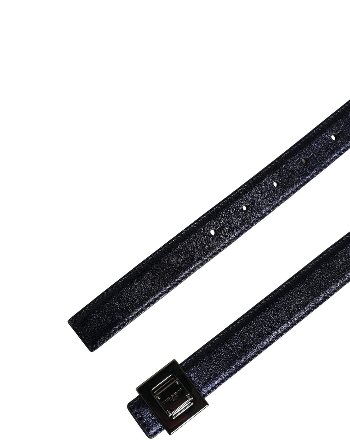 Men Black Classic Leather Square Buckle Belt