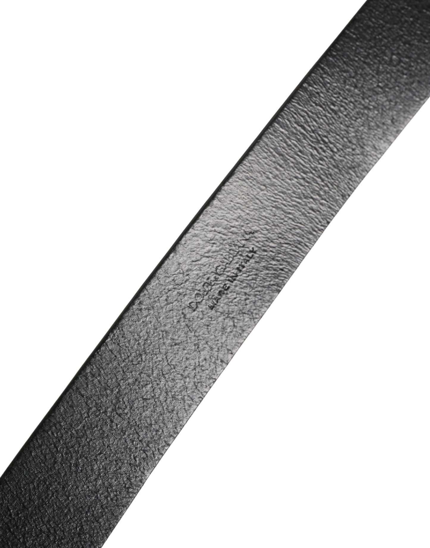 Black Calf Leather Silver Metal Buckle Belt