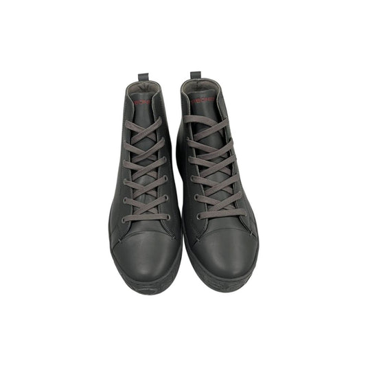 Grey Genuine Leather Men Sneaker