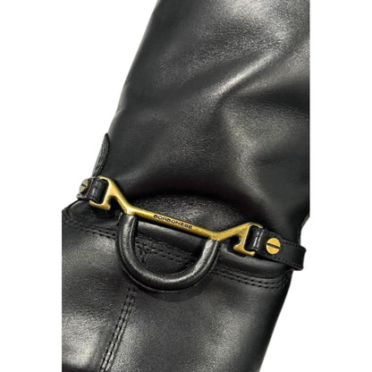 Black Leather Women Boot