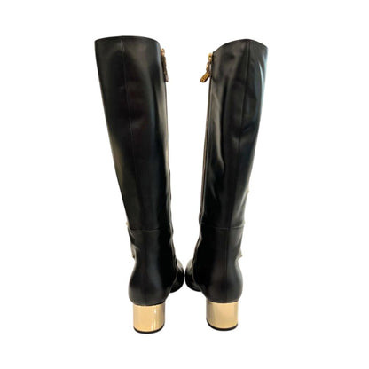 Black Leather Women Boot