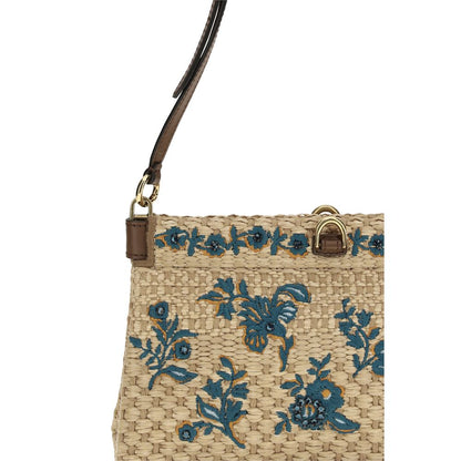Beige Viscose Shoulder Bag
