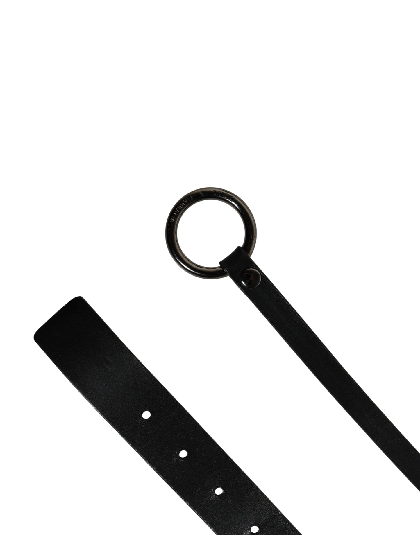 Men Black Calfskin Leather Metal Buckle Belt