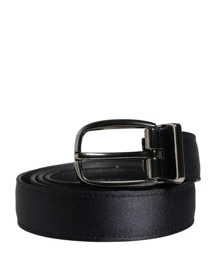 Men Black Classic Viscose Metal Buckle Belt