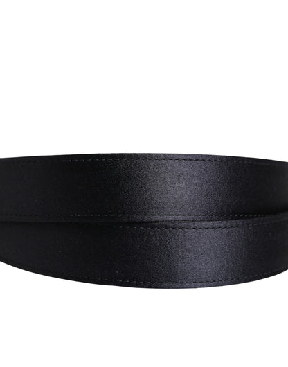 Men Black Classic Viscose Metal Buckle Belt