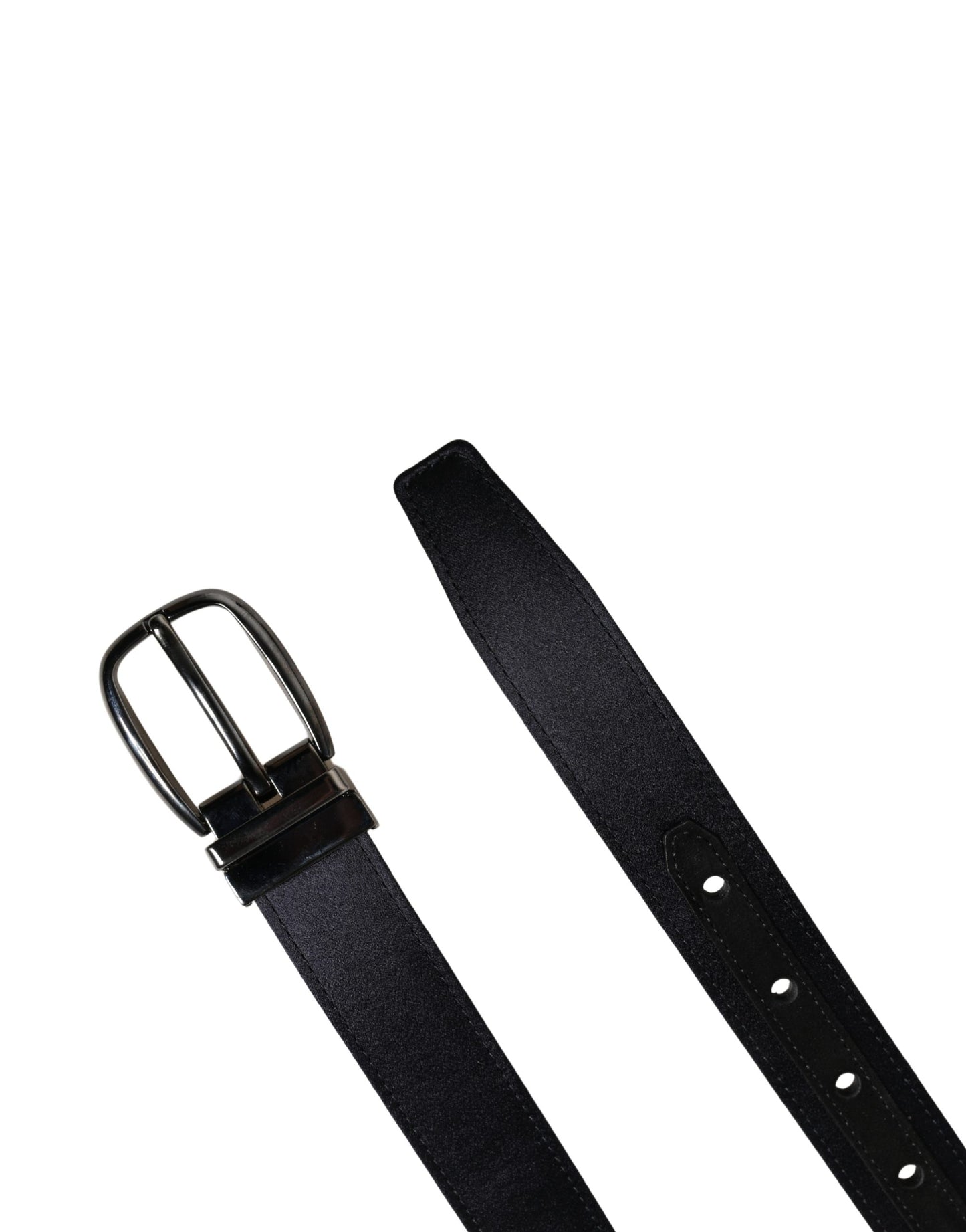 Men Black Classic Viscose Metal Buckle Belt