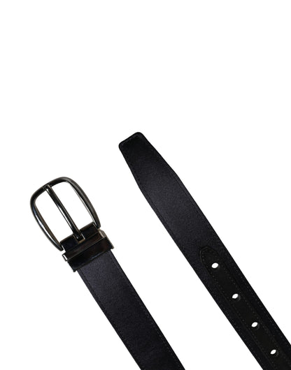 Men Black Classic Viscose Metal Buckle Belt