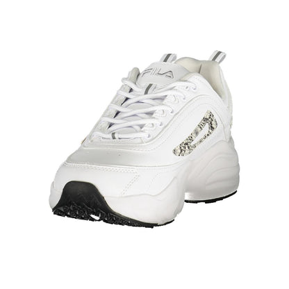 White Polyurethane Women Sneaker