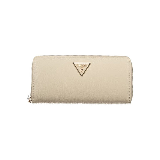 Beige Polyurethane Women Wallet