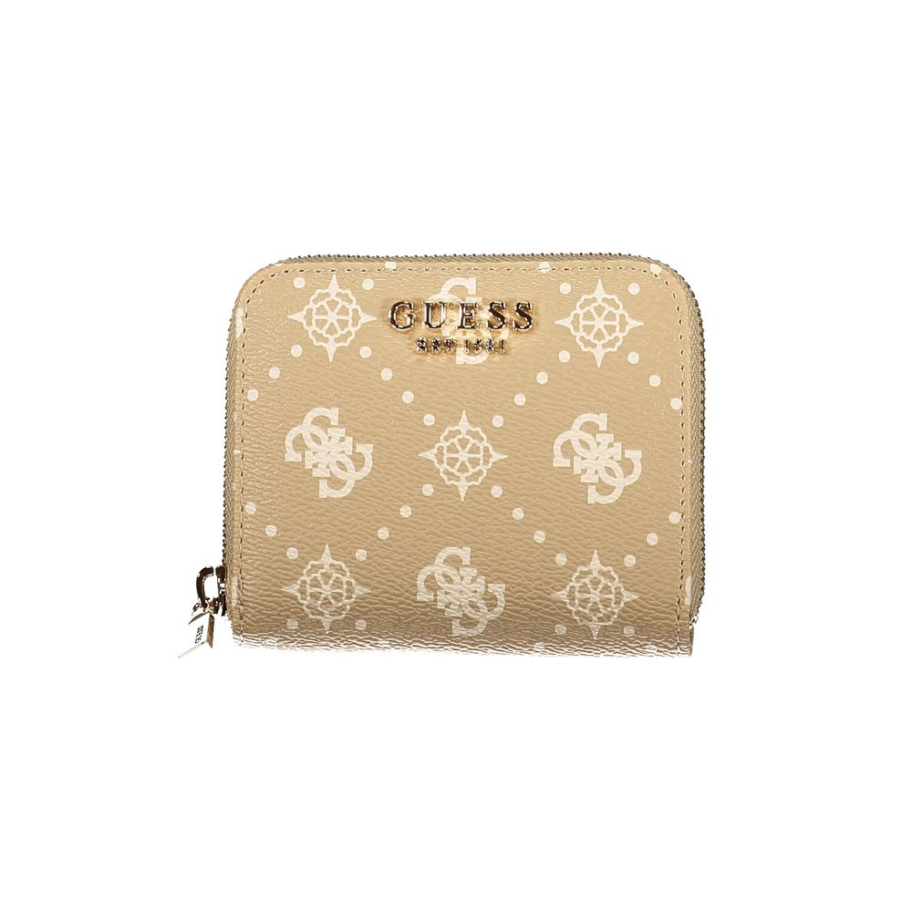 Beige Polyurethane Women Wallet