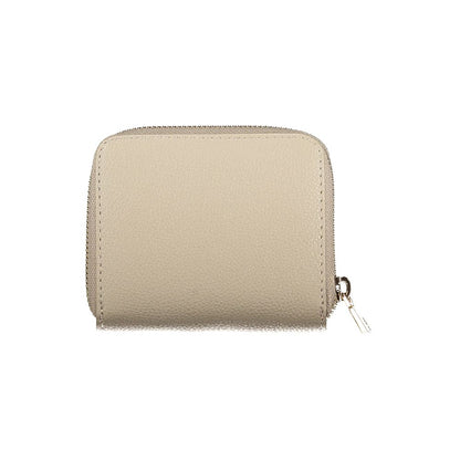 Beige Polyurethane Women Wallet
