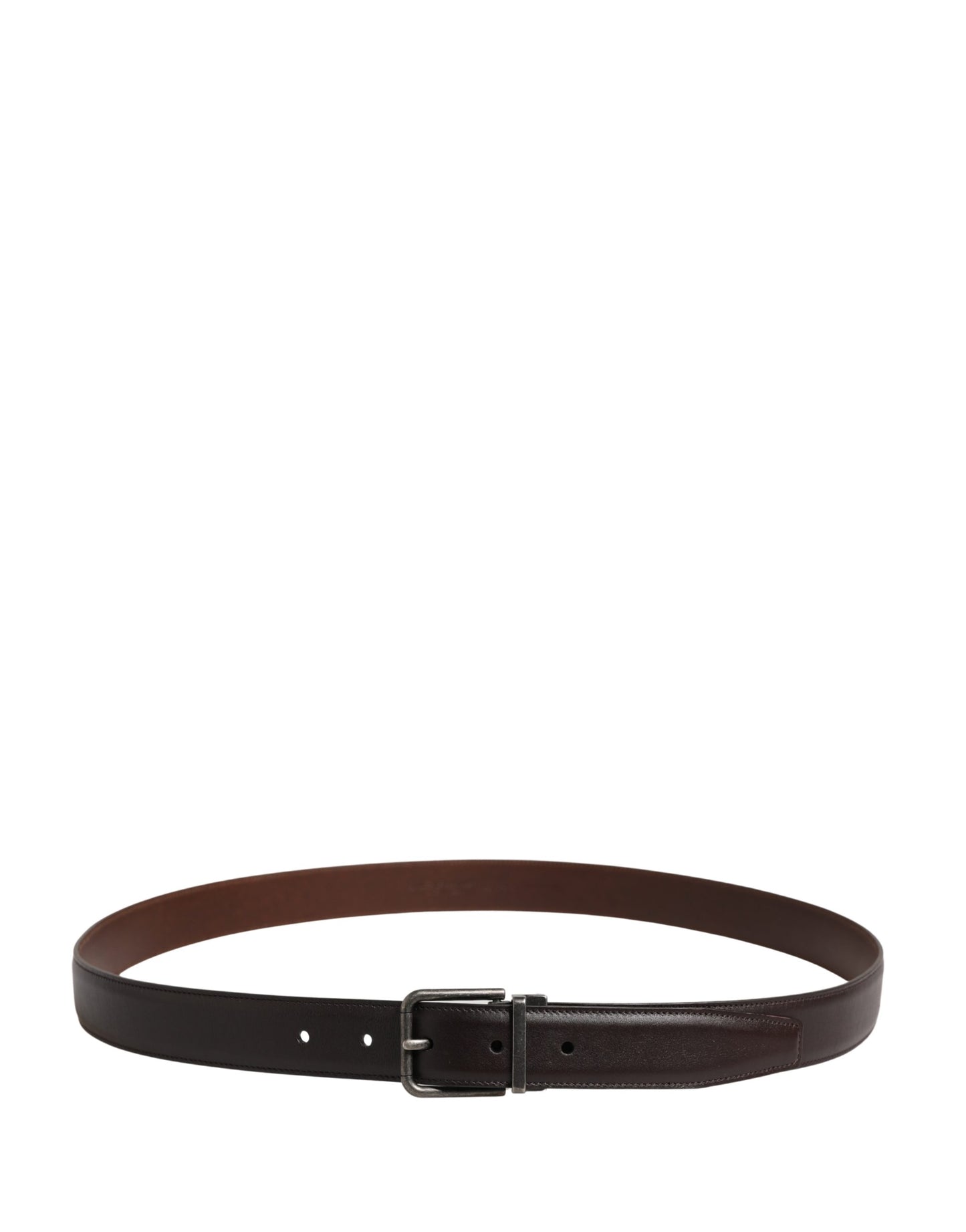 Men Brown Classic Leather Metal Buckle Belt