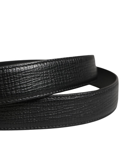 Men Black Classic Leather Metal Buckle Belt