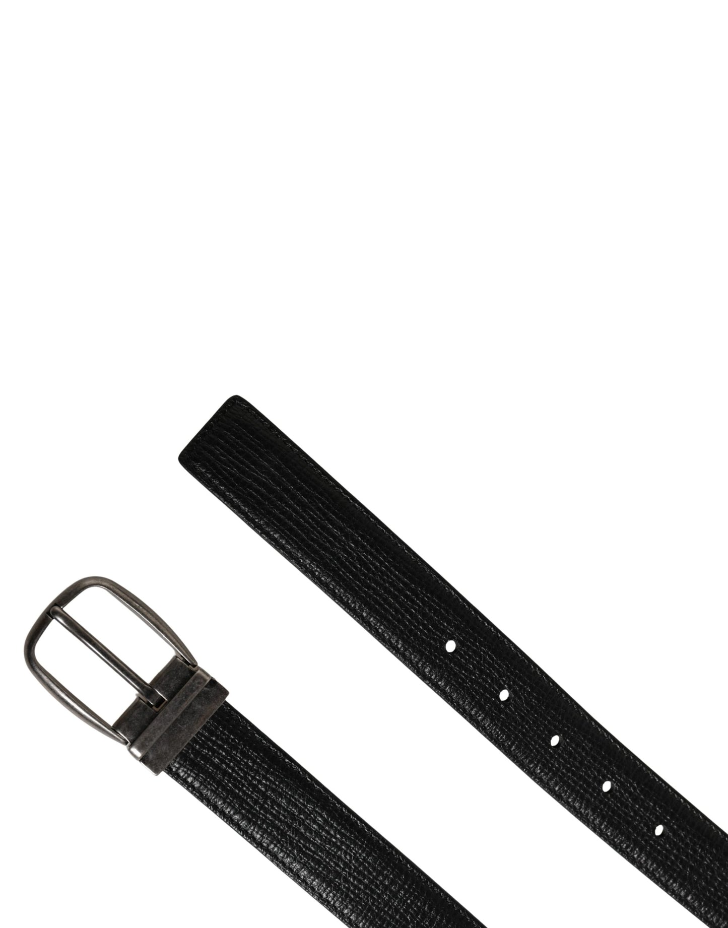 Men Black Classic Leather Metal Buckle Belt