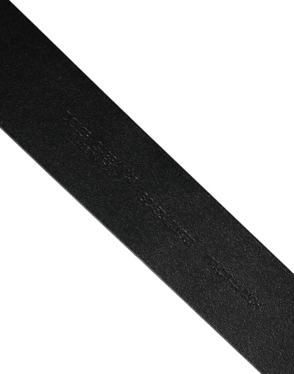 Men Black Classic Leather Metal Buckle Belt