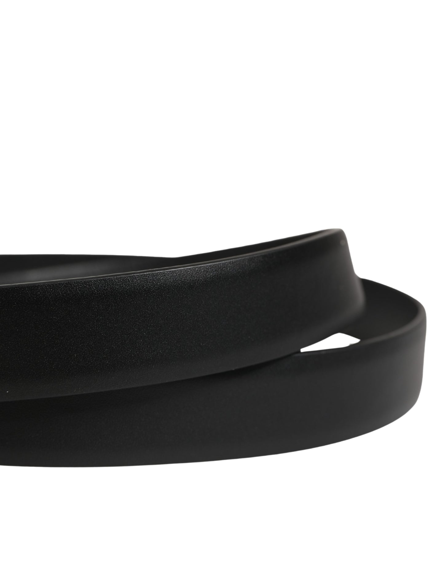 Men Black Classic Leather Metal Buckle Belt
