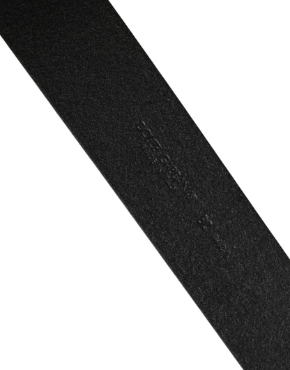 Men Black Classic Leather Metal Buckle Belt