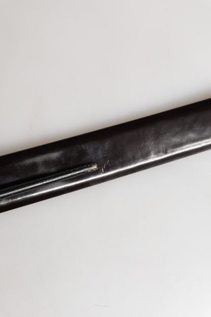 Men Black Calfskin Leather Metal Buckle Belt