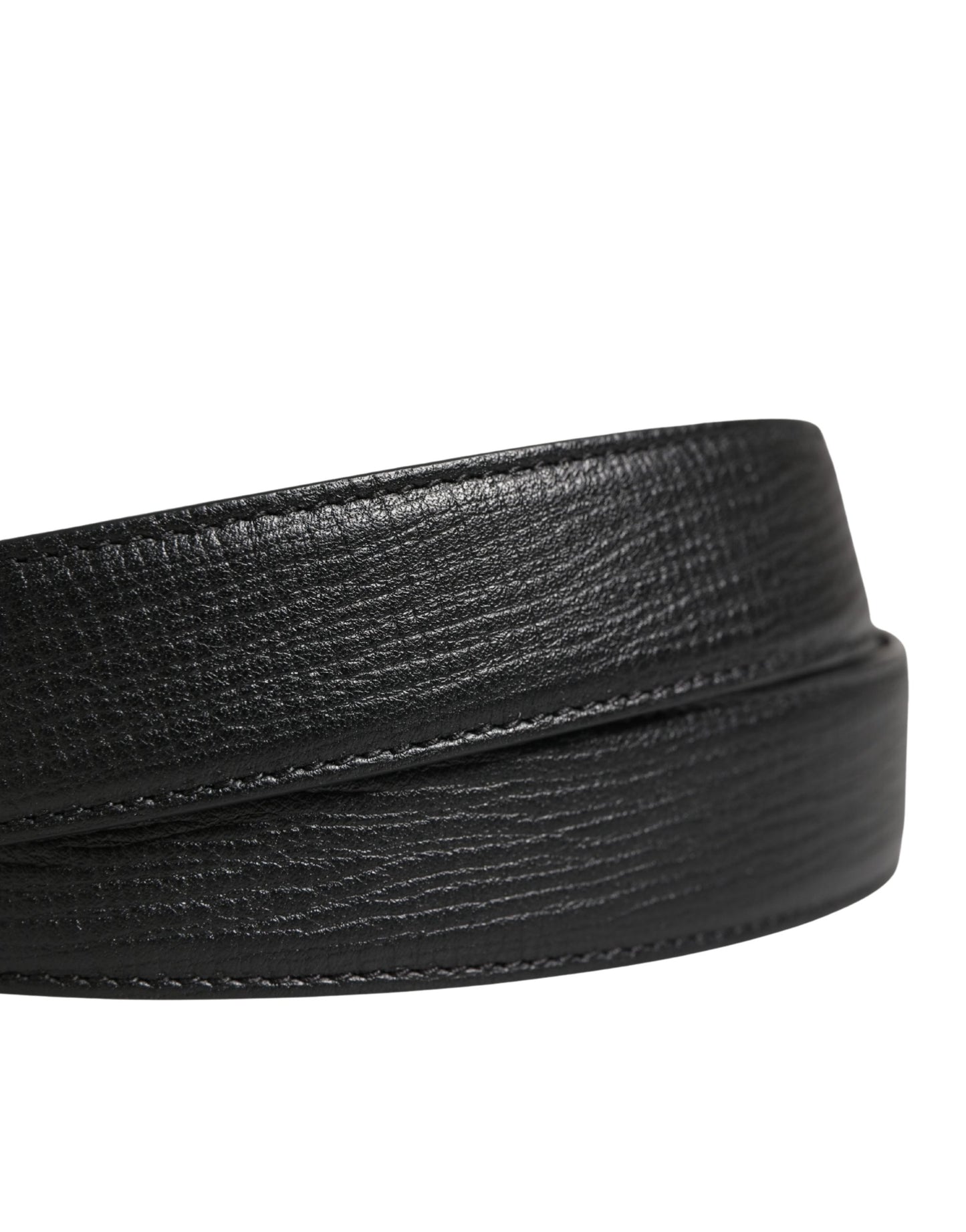 Men Black Classic Leather Metal Buckle Belt