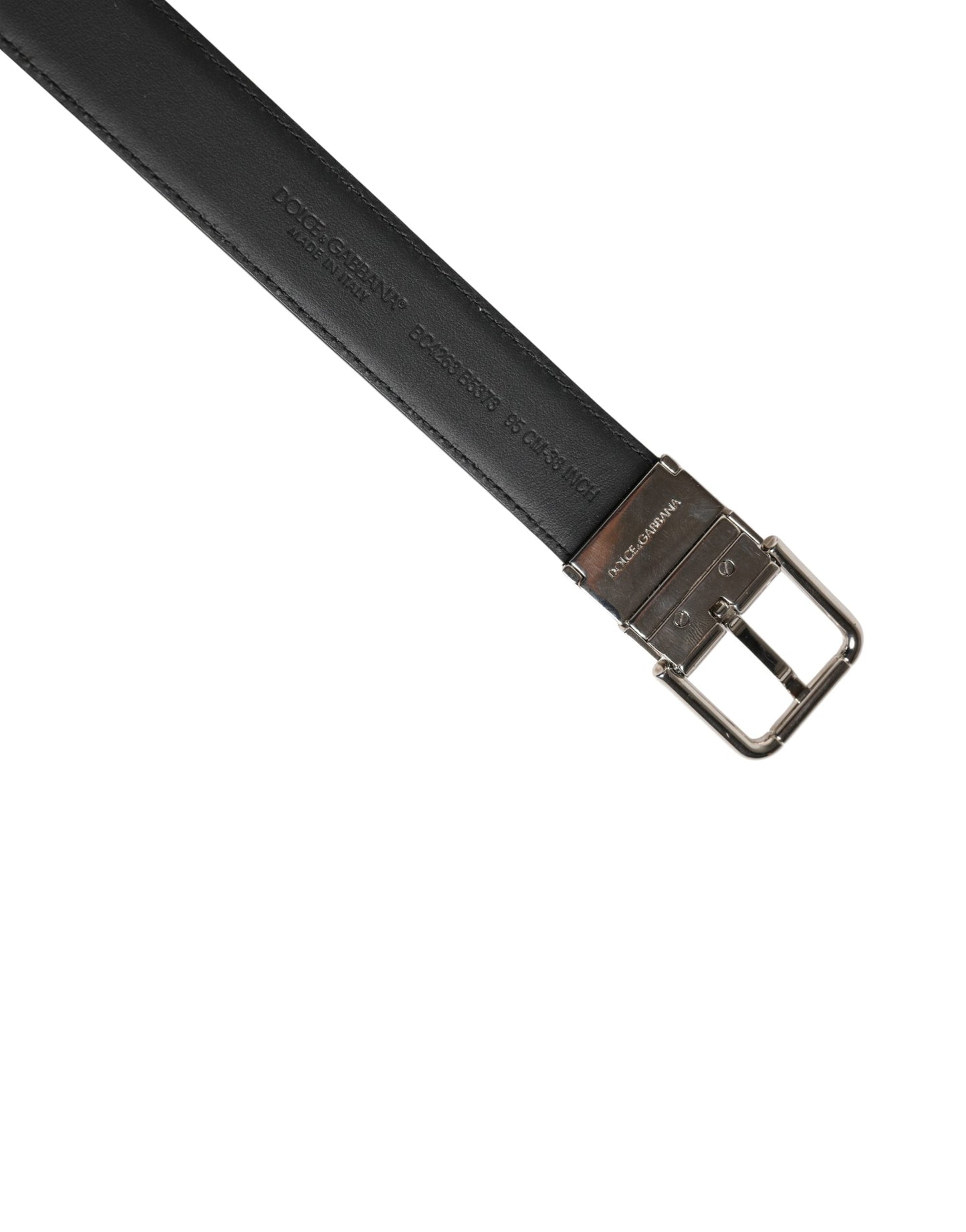 Men Black Classic Leather Metal Buckle Belt