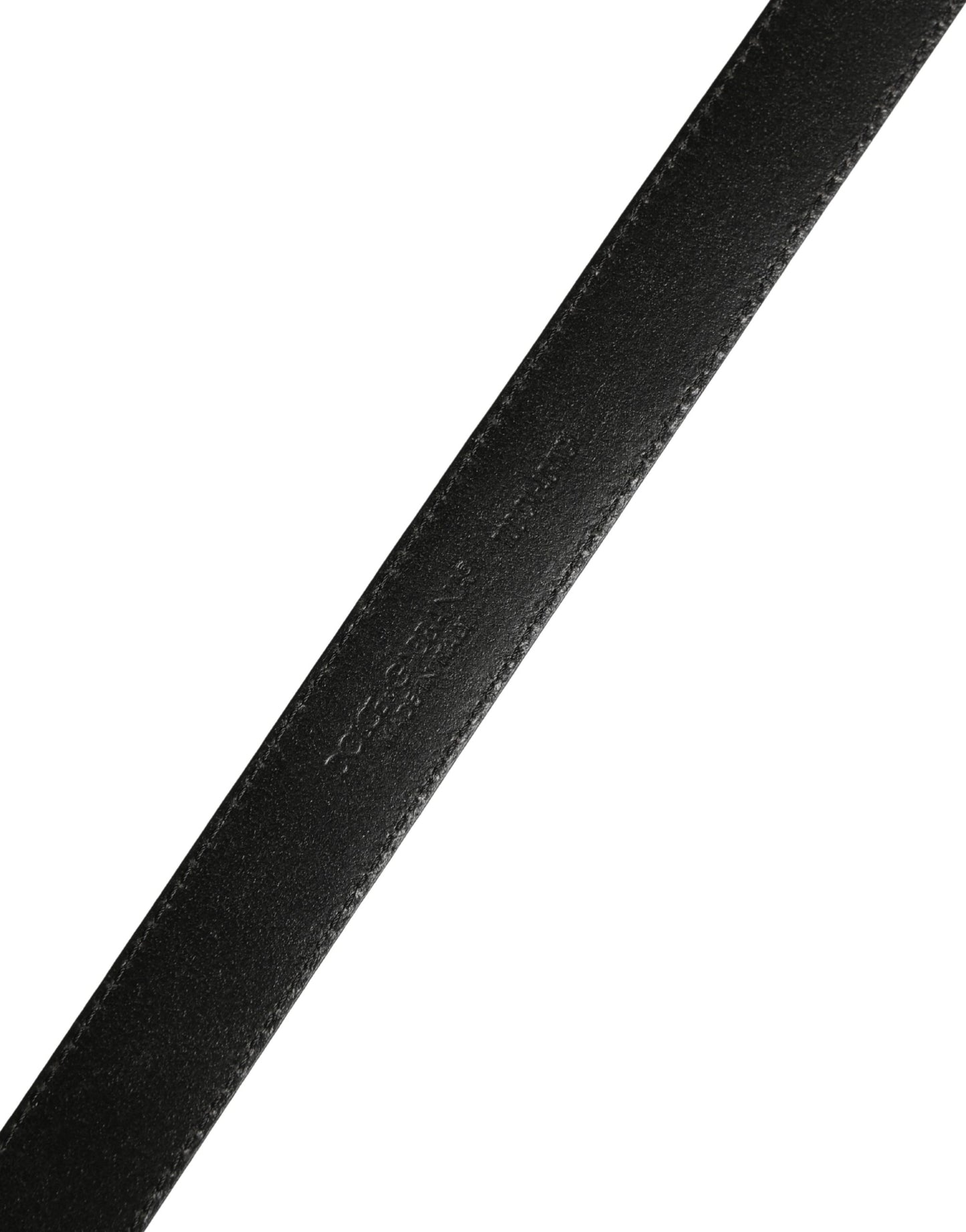 Men Black Calf Leather Logo Metal Buckle Belt