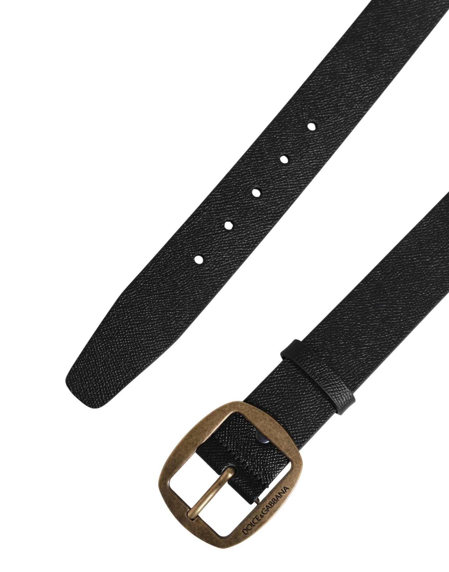 Men Black Classic Leather Metal Buckle Belt