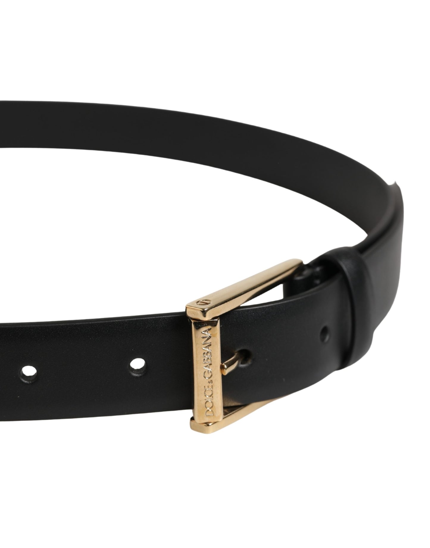 Men Black Classic Leather Metal Buckle Belt