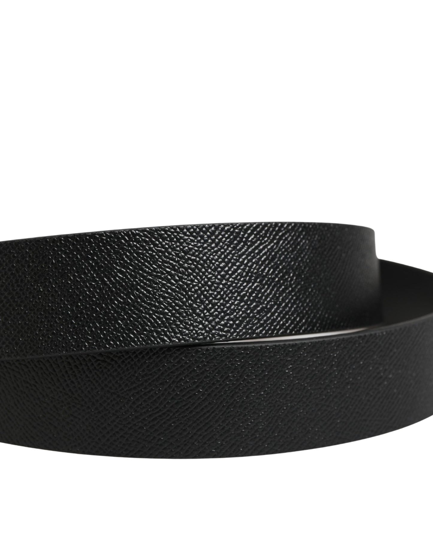 Black Classic Calf Leather Metal Buckle Belt