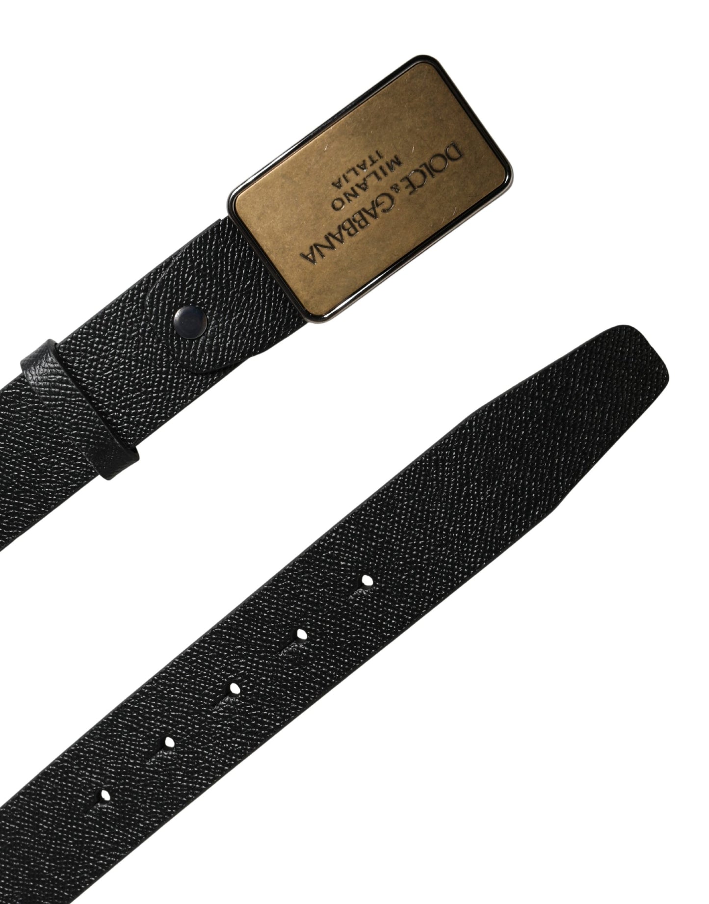 Black Classic Calf Leather Metal Buckle Belt