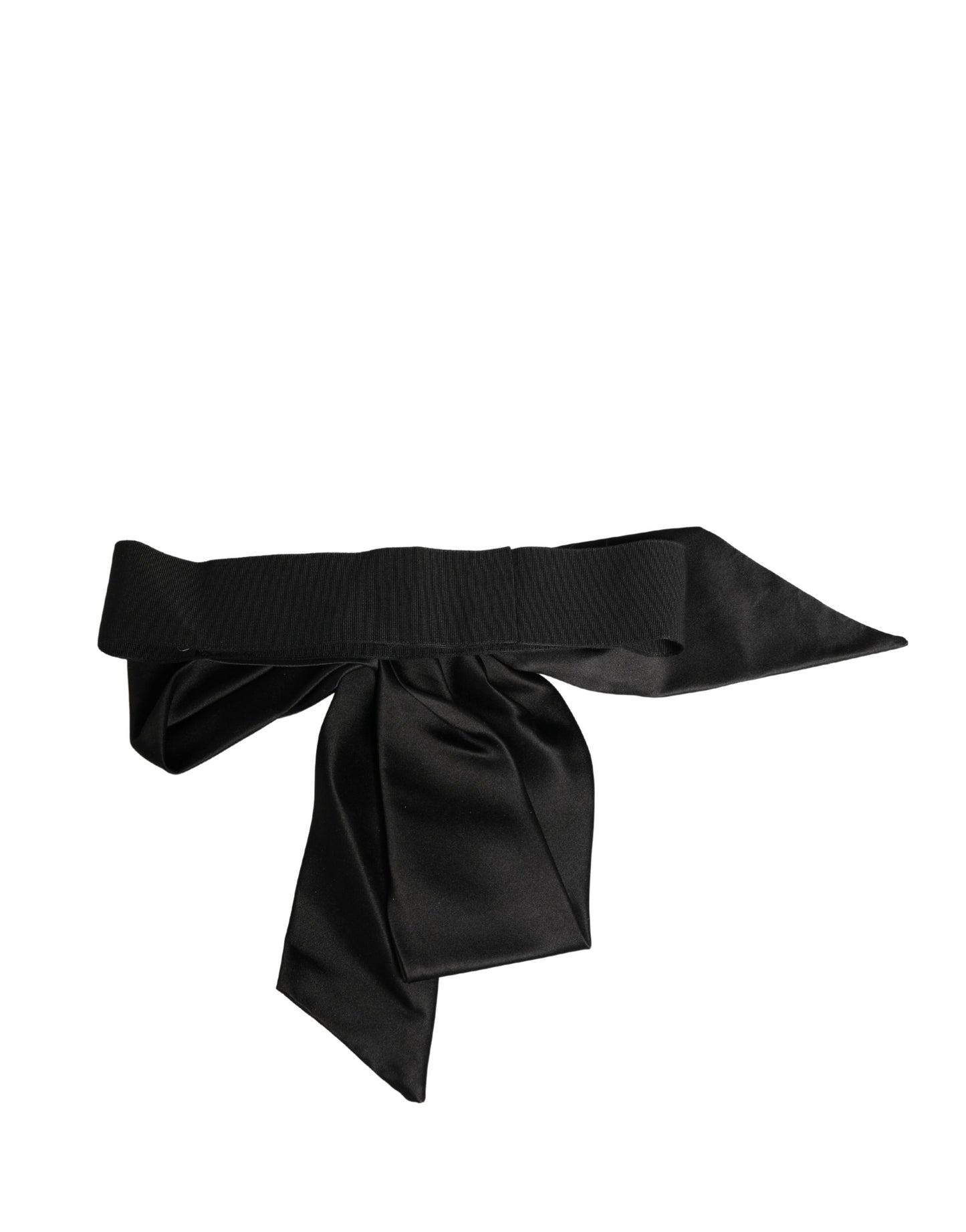 Black Silk Satin Sash Wide Waist Women Belt