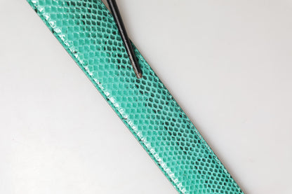 Green Leather DG Logo Embellished Buckle Belt