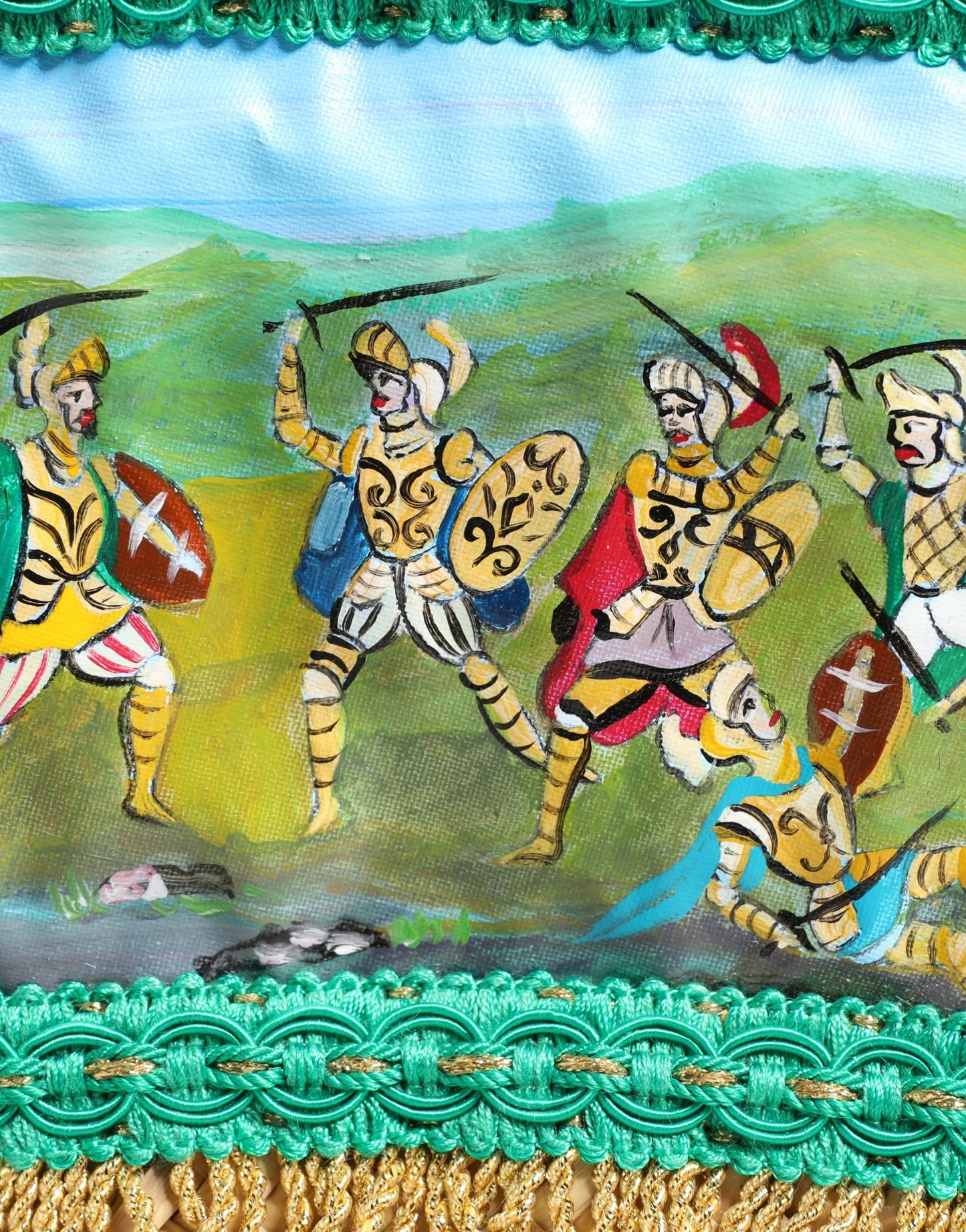 Multicolor Woven Straw Basket Embellished Sicily Bag