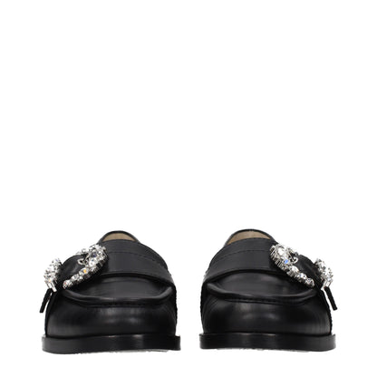 Black Leather Slip-On Loafers