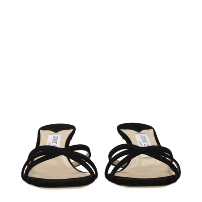 Black Leather Stiletto Heel Sandals