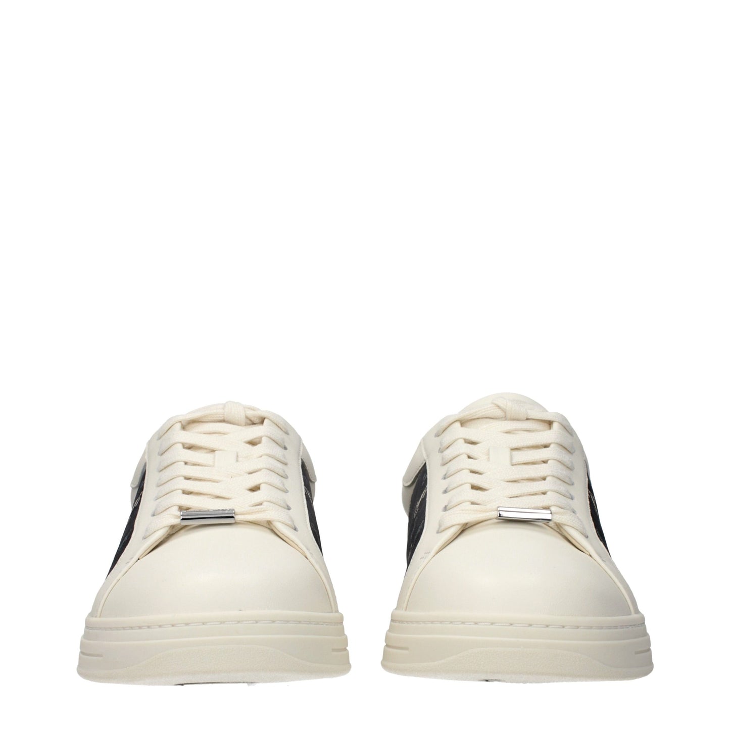 Beige Leather Low Top Sneakers