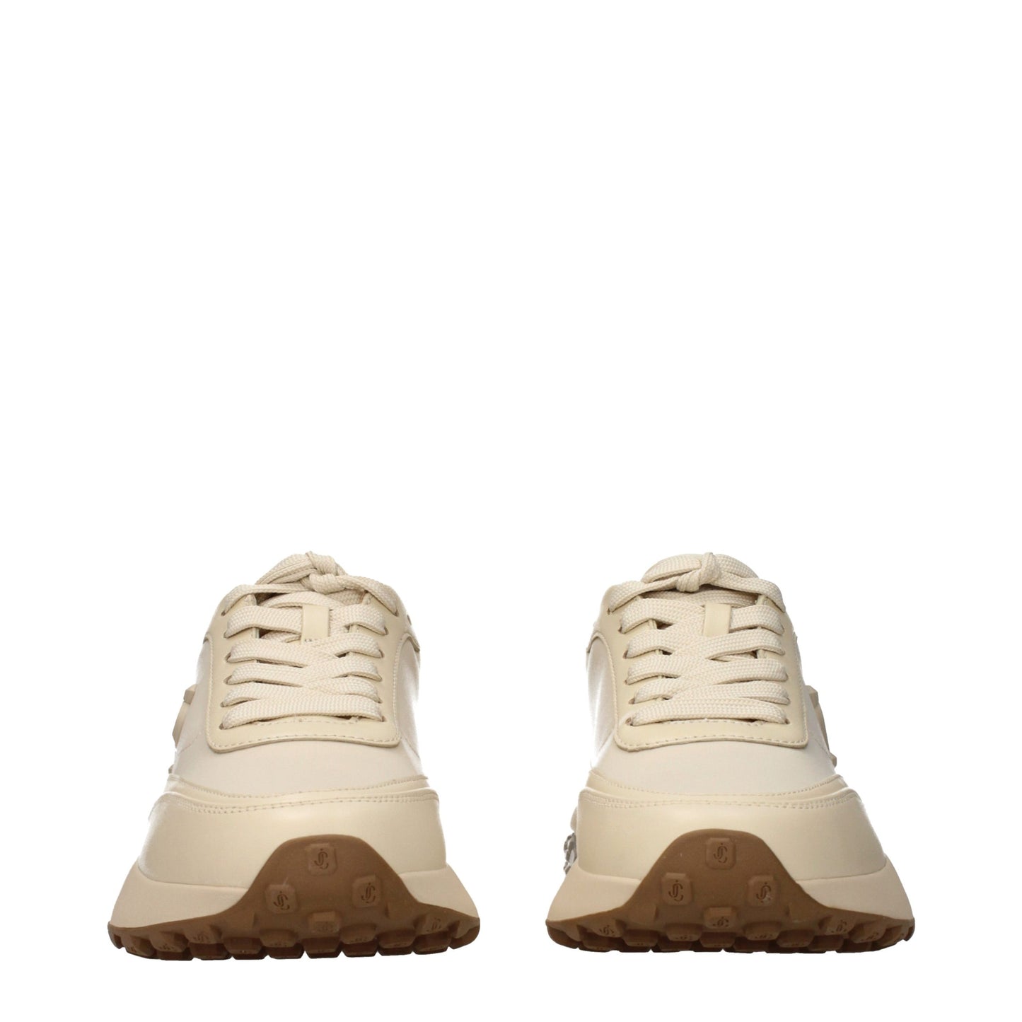 Beige Fabric Chunky Sneakers