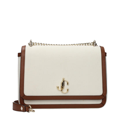 Beige Fabric Crossbody Bag