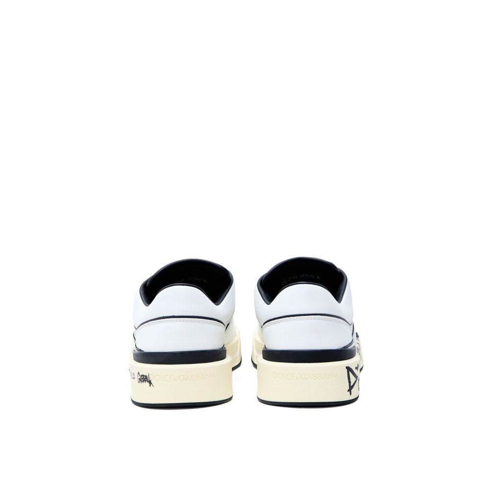 White Leather Low Top Sneakers