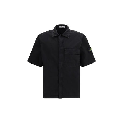 Black Cotton Shortsleeve Shirt