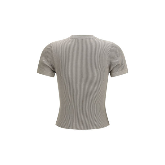 Beige Silk T-Shirt