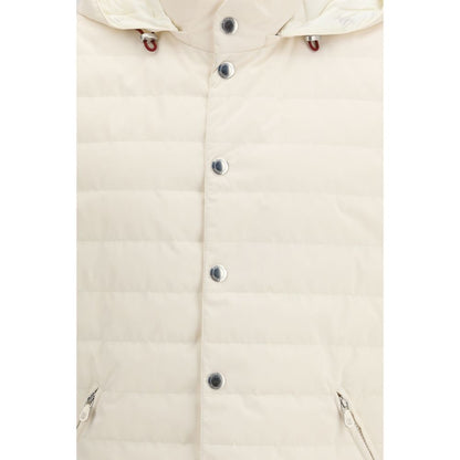 Beige Polyester Sleveless Jacket