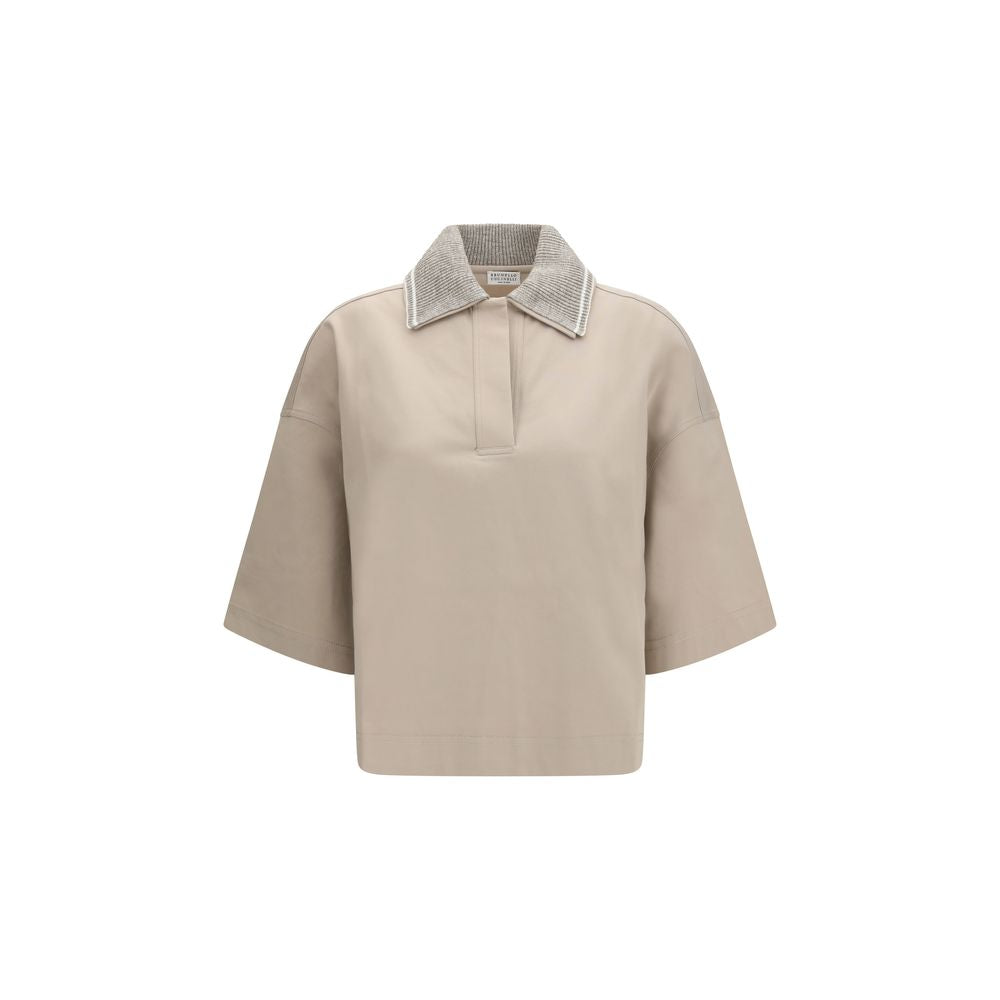 Beige Cotton Polo Shirt