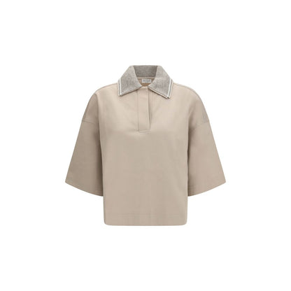 Beige Cotton Polo Shirt
